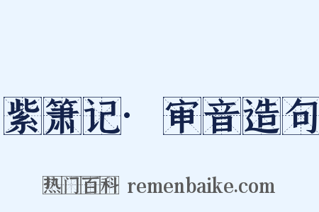 紫箫记·审音造句是什么意思的图片